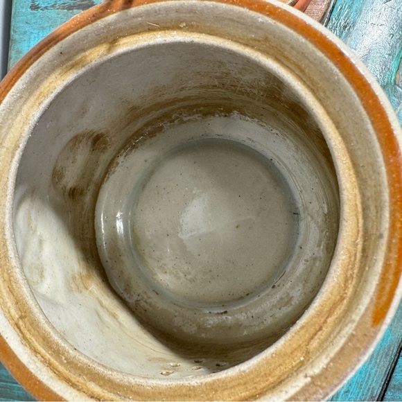 Rare Vintage Owl Teapot Stoneware w/Rattan Handle Wooden Lid - Picture 7 of 11